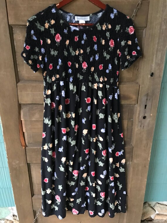 black floral babydoll dress