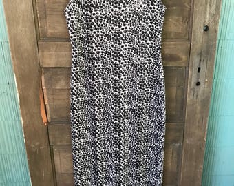 Vintage 90&#39;s Cheetah Print Stretch Velvet Maxi Sleeveless Dress by Timing size medium