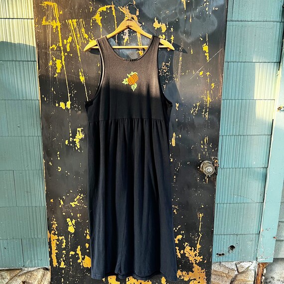 Vintage 90’s Black Jumper Tank Midi Dress with Ha… - image 2