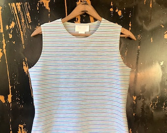 Vintage 90's Iridescent Pastel Stried Stretch Tank Top by Vue Point size small