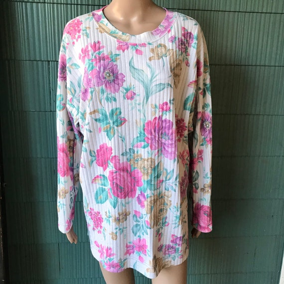 Vintage 80's/90's  Long Sleeve Perfect Floral Pri… - image 3