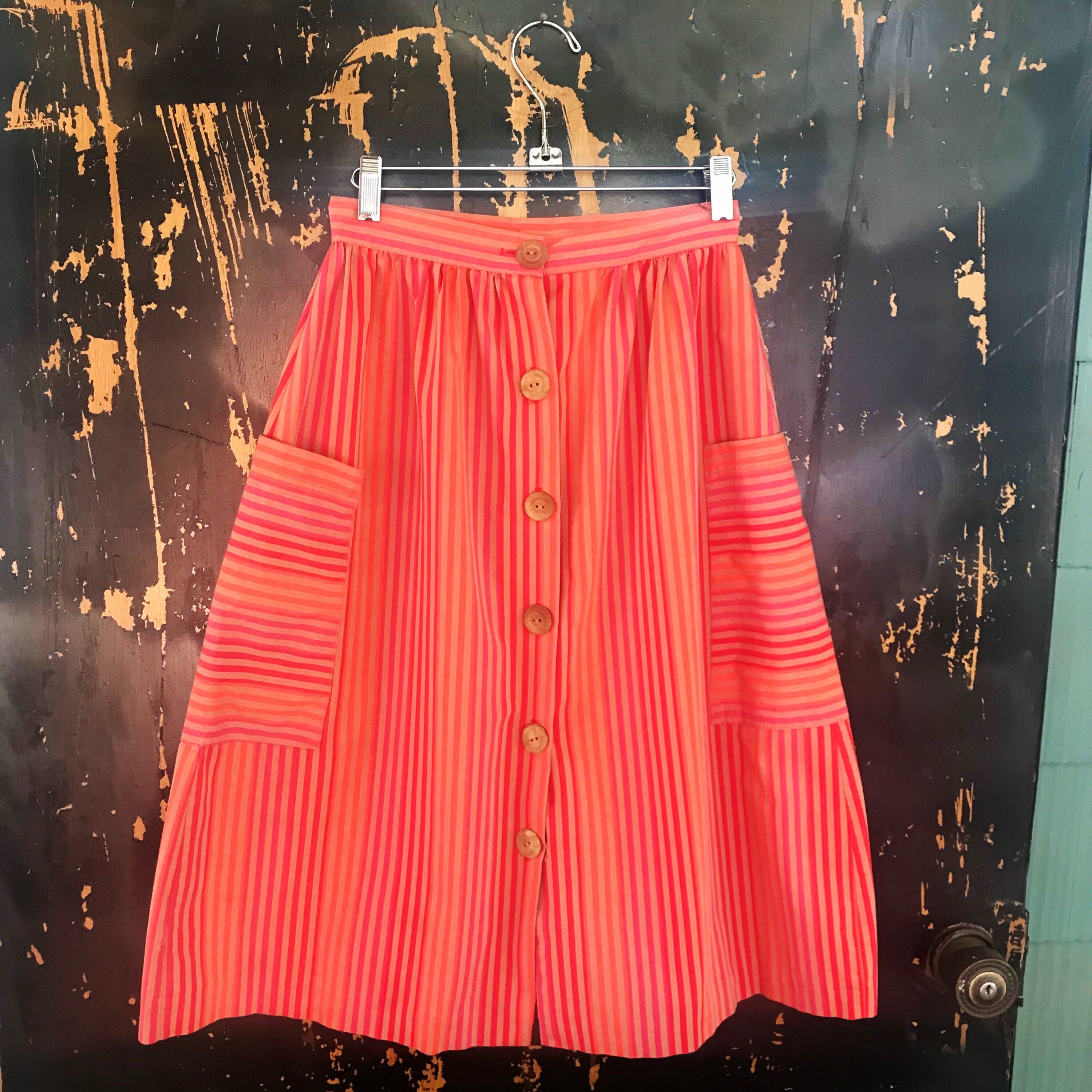 Button down striped skirt hot sale