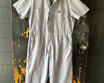 Vintage Grey Short Sleeve Coveralls Jumpsuit  by Dickies size 44 Large