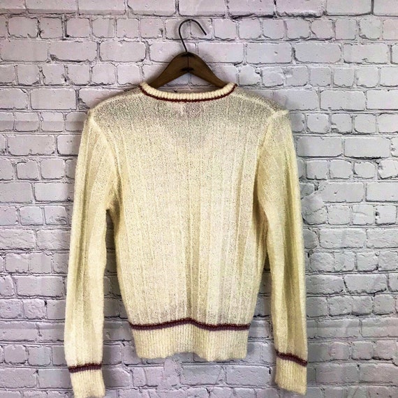 Vintage 70's Women's Off White with brown and Pin… - image 2