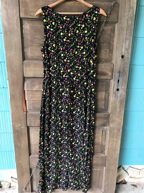 rabbit rabbit rabbit design sleeveless floral maxi dress