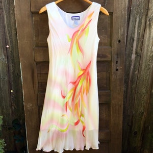 Vintage 90’s Hand Painted Silk Sleeveless Shift Dress by Simply Silk
