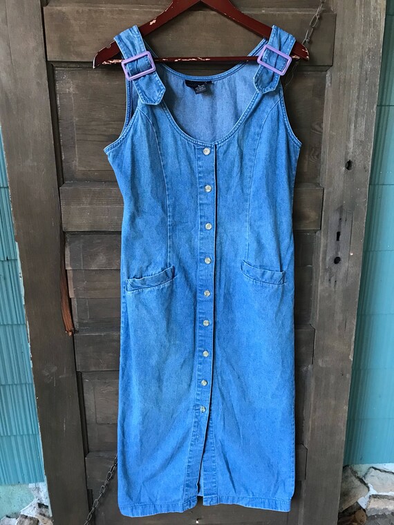 petite denim maxi dress