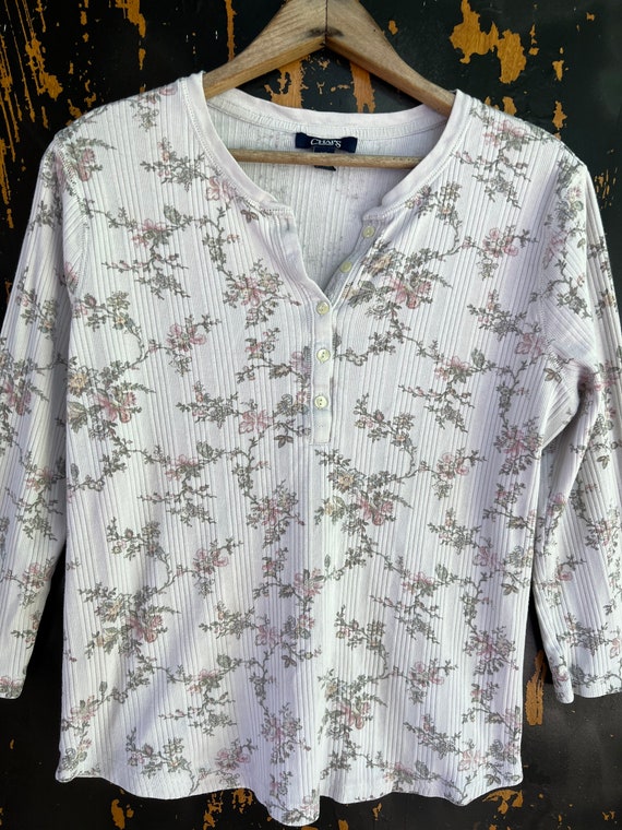 Vintage 80's/90's  Long Sleeve Perfect Floral Pri… - image 3