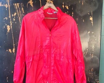 Vintage 80's/90's Red Nylon Windbreaker Jacket by White Stag