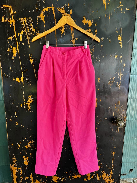 Vintage 80's/90’s Pink High Waisted Trousers by C… - image 1