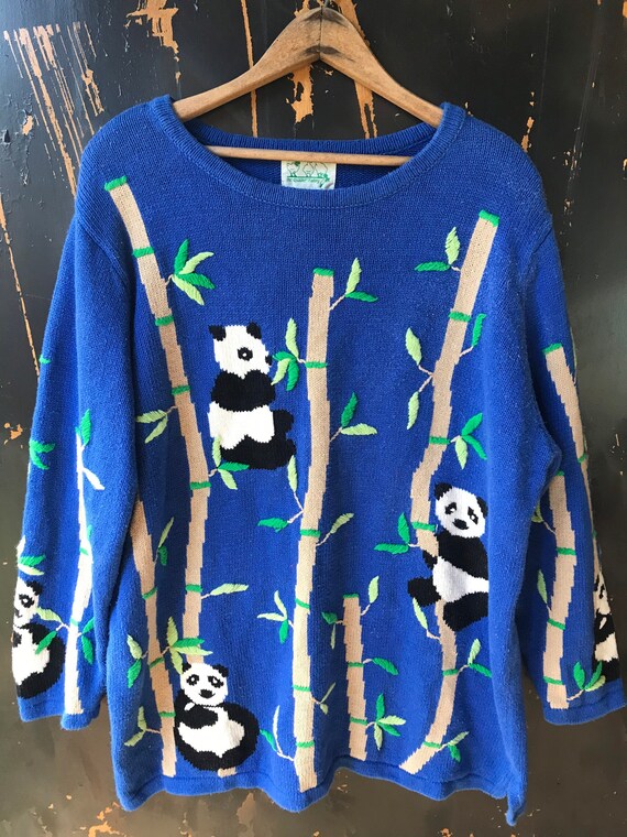 Vintage 90's Oversized Panda Sweater by The Quack… - image 3