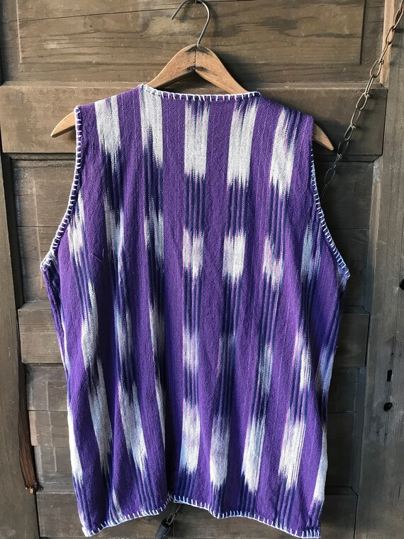 Vintage 70’s Purple Southwest Woven Open Vest wit… - image 2