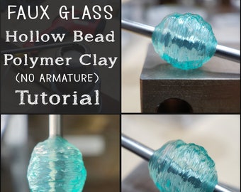 Faux Glass Polymer Clay Hollow Bead Tutorial | PDF Download | Imitating Glass | Hollow Polymer Bead Technique | Liquid Clay (ADVANCED)