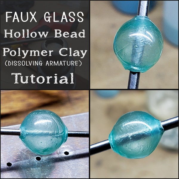 Faux Blown Glass Polymer Clay Tutorial | Smooth Hollow Beads | PDF Download | Imitating Glass | Liquid Polymer Clay Technique (ADVANCED)