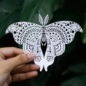 Modello di taglio di carta farfalla, taglio di carta con falena, arte tagliata di carta, download digitale, regalo fatto a mano, artigianato con carta, regalo farfalla, farfalle