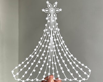 Christmas Tree Papercut Template Papercutting Christmas Gift Pdf Jpg Cricut SVG Silhouette Cameo Paper Art Xmas Tree Christmas decorations