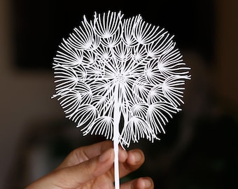 Dandelion Papercut Template | Flower Papercutting Art Cricut SVG Silhouette Cameo JPEG PDF digital download | Paper Art Gift Nature Design