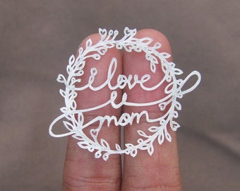 I Love You Mom Papercutting Template - Miniature Papercut - mothers day - handmade - paper craft - papercut Template - paper art - mom gift