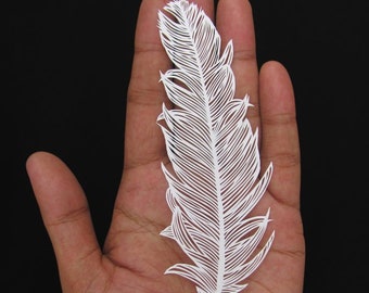 Feather - Papercut - Paper-cut - art - Papercutting - Papercraft - Paperart - Handmade - Handcut - Papercraft - Paper -  illustration