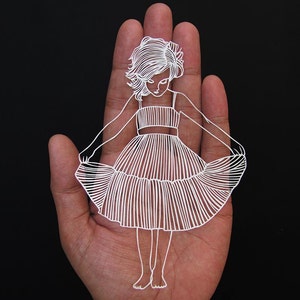 Shipping Free Papercut Paper-cut art Papercutting Papercraft Paperart Handmade Handcut Papercraft Paper illustration image 1