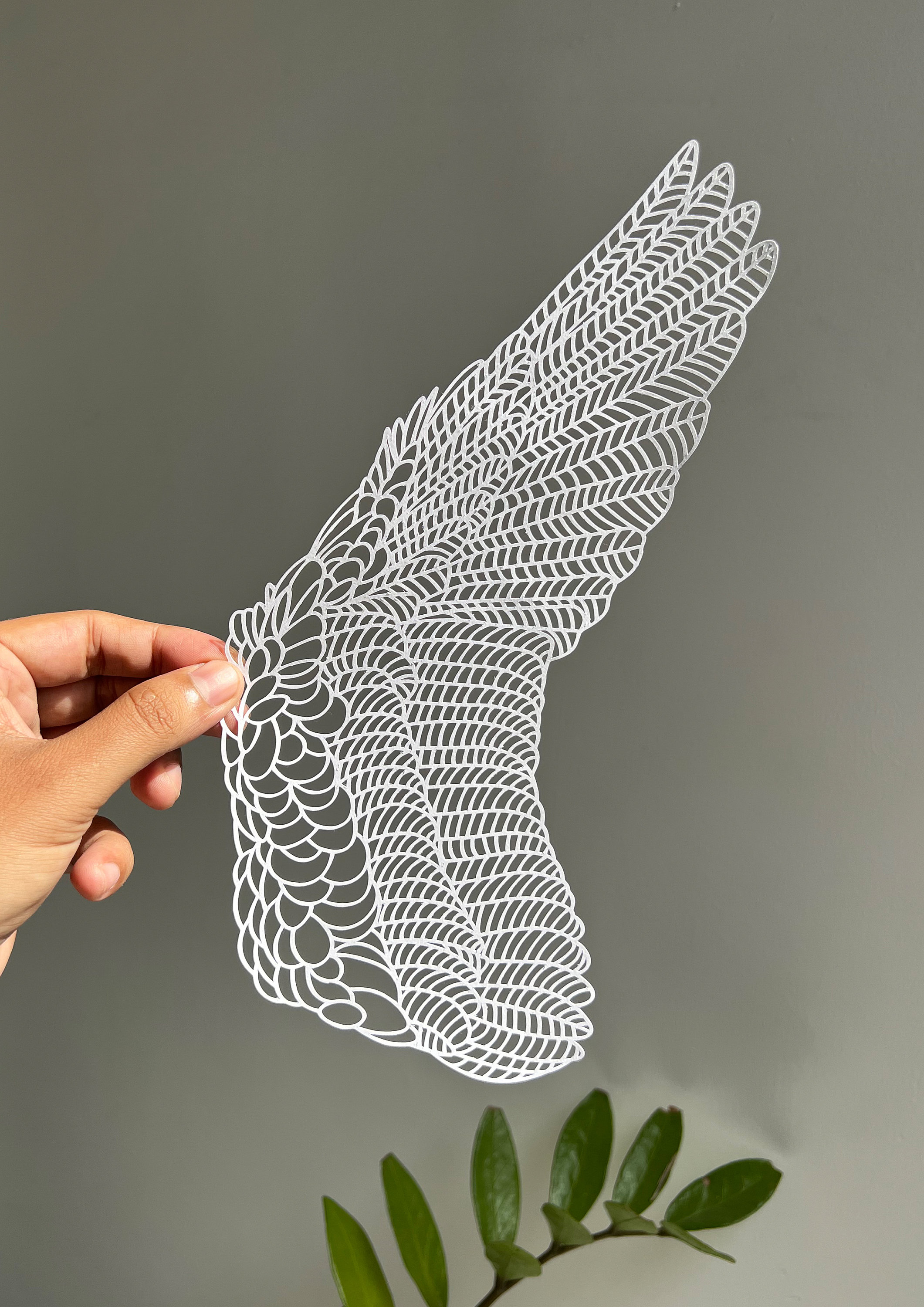 Buy Bird Wings Papercut Template Feather Papercutting Art Svg Pdf Jpg  Circuit Silhouette Digital Download Bird Wings Feather Paper Gift Art  Online in India 
