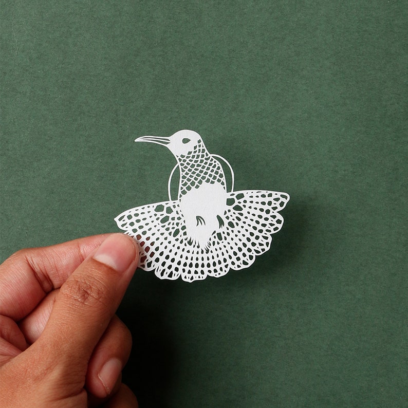 Humming bird Papercut Template, Papercutting SVG, Paper cut Art, Digital download, Handmade Gift, Paper Art craft, Bird Gift, Nature Bird image 3