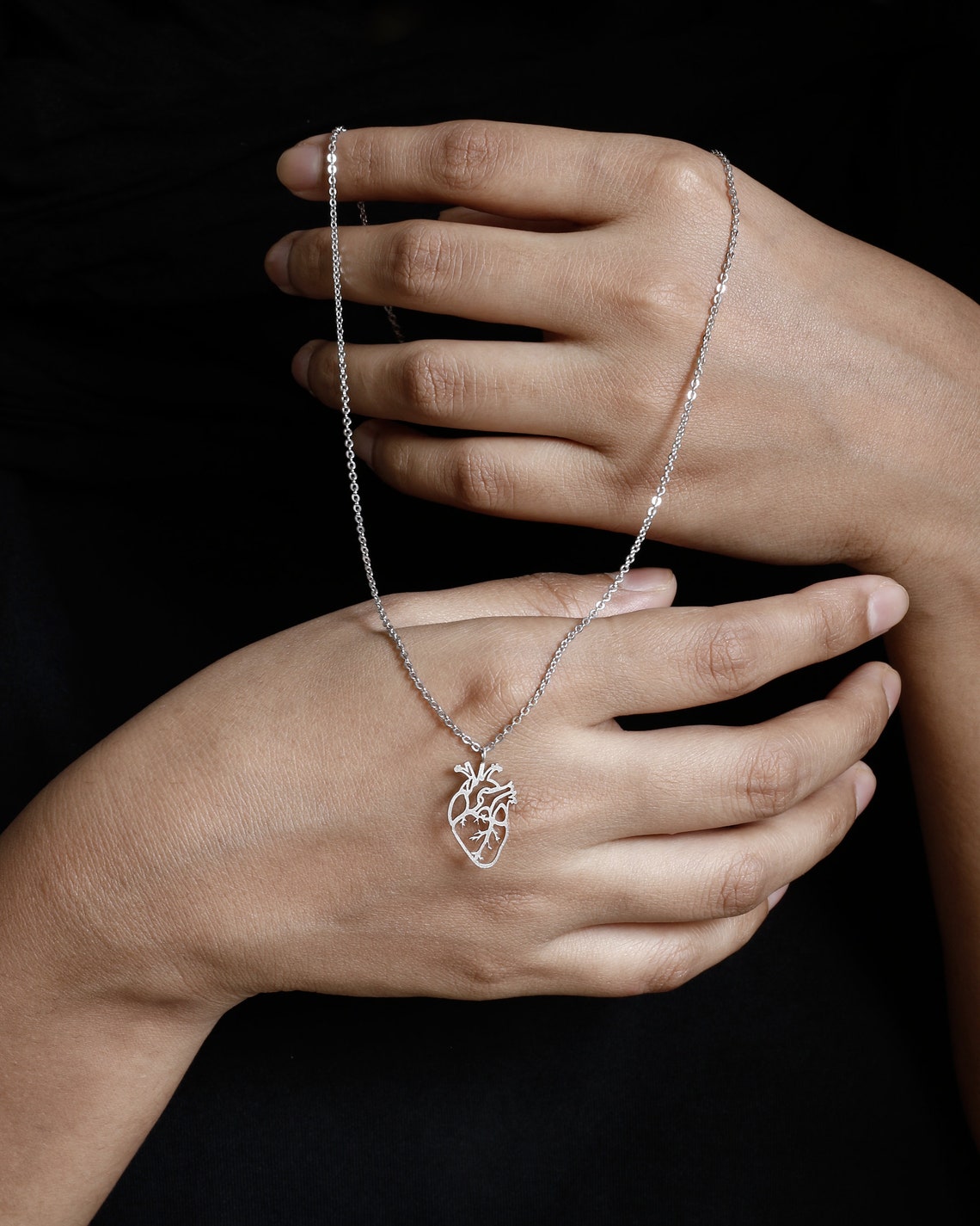 Heart Anatomy Silver Pendant Human Organ Jewellery Handcut Etsy