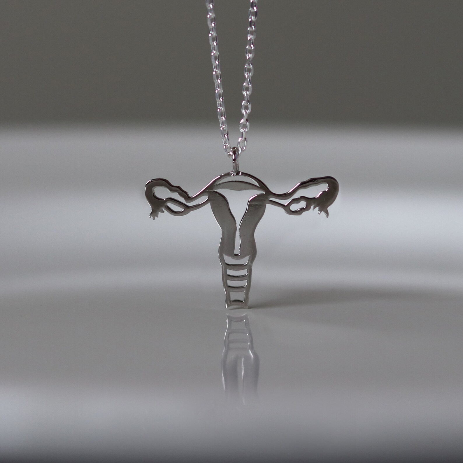 Uterus Pendant Female Anatomy Jewelry Silver Pendant Biology Vagina ...