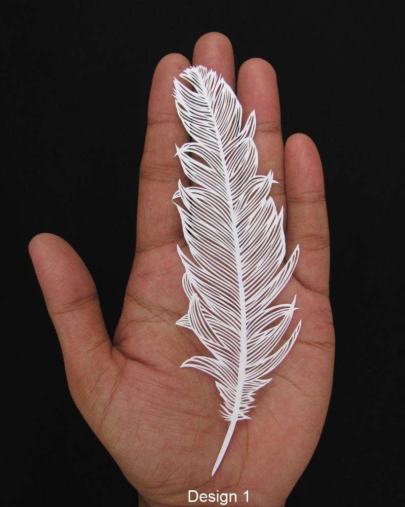 Feather Papercut Paper-cut Art Papercutting pic
