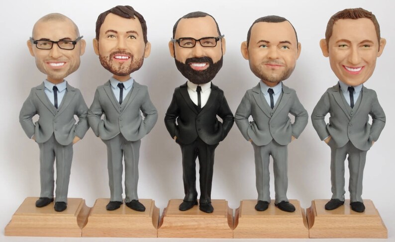 Custom Groomsmen Bobble Heads Groomsmen gift idea Groomsmen Bobble Heads Personalized Bobblehead In Custom Clothing image 10