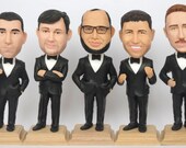 Groomsmen Bobble Head - Funny Groomsmen Gift - Wedding Groomsmen Look Alike - Personalized Bobblehead In Custom Clothing