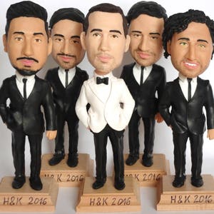 Custom Groomsmen Bobble Heads Groomsmen gift idea Groomsmen Bobble Heads Personalized Bobblehead In Custom Clothing image 1