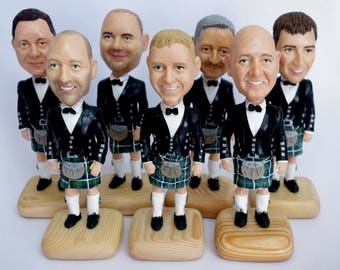 Custom Groomsmen Bobbleheads - Funny Groomsmen Gift - Wedding Bestman Look Alike - Personalized Bobblehead In Custom Clothing