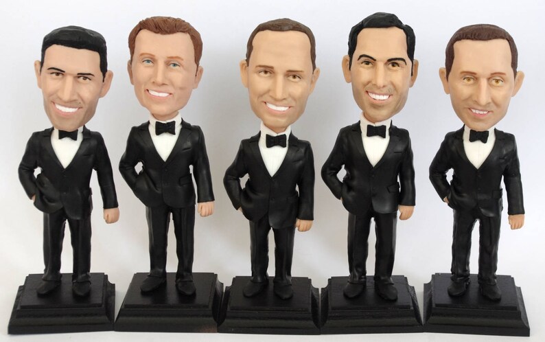 Custom Groomsmen Bobble Heads Groomsmen gift idea Groomsmen Bobble Heads Personalized Bobblehead In Custom Clothing image 9