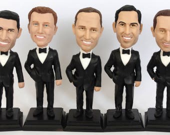 Custom Made Bobble Heads For The Groomsmen - Groomsmen Gift Idea - Groomsmen Bobble Heads Gifts - Personalized Bobblehead In Custom Clothing