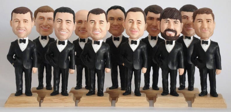 Custom Groomsmen Bobble Heads Groomsmen gift idea Groomsmen Bobble Heads Personalized Bobblehead In Custom Clothing image 3