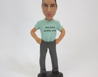 Custom Figurine or Bobblehead from your photo - You can choose inscription on a T-shirt and clothing colors