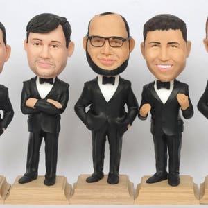 Custom Groomsmen Bobble Heads Groomsmen gift idea Groomsmen Bobble Heads Personalized Bobblehead In Custom Clothing image 4