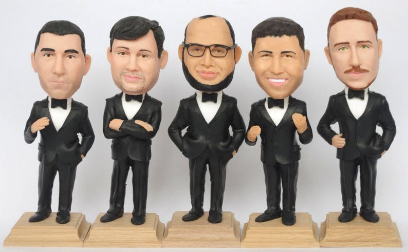 Custom Groomsmen Bobble Heads Groomsmen gift idea Groomsmen Bobble Heads Personalized Bobblehead In Custom Clothing image 4