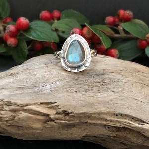 Labradorite Sterling Silver Ring size 4.75 US