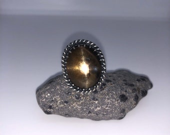 Star Sunstone Sterling Silver Ring Size 7 US
