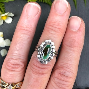 Turquoise Sterling Silver Ring Size 6.75 US