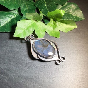 Blue Flash Labradorite in Sterling Silver Pendant image 6