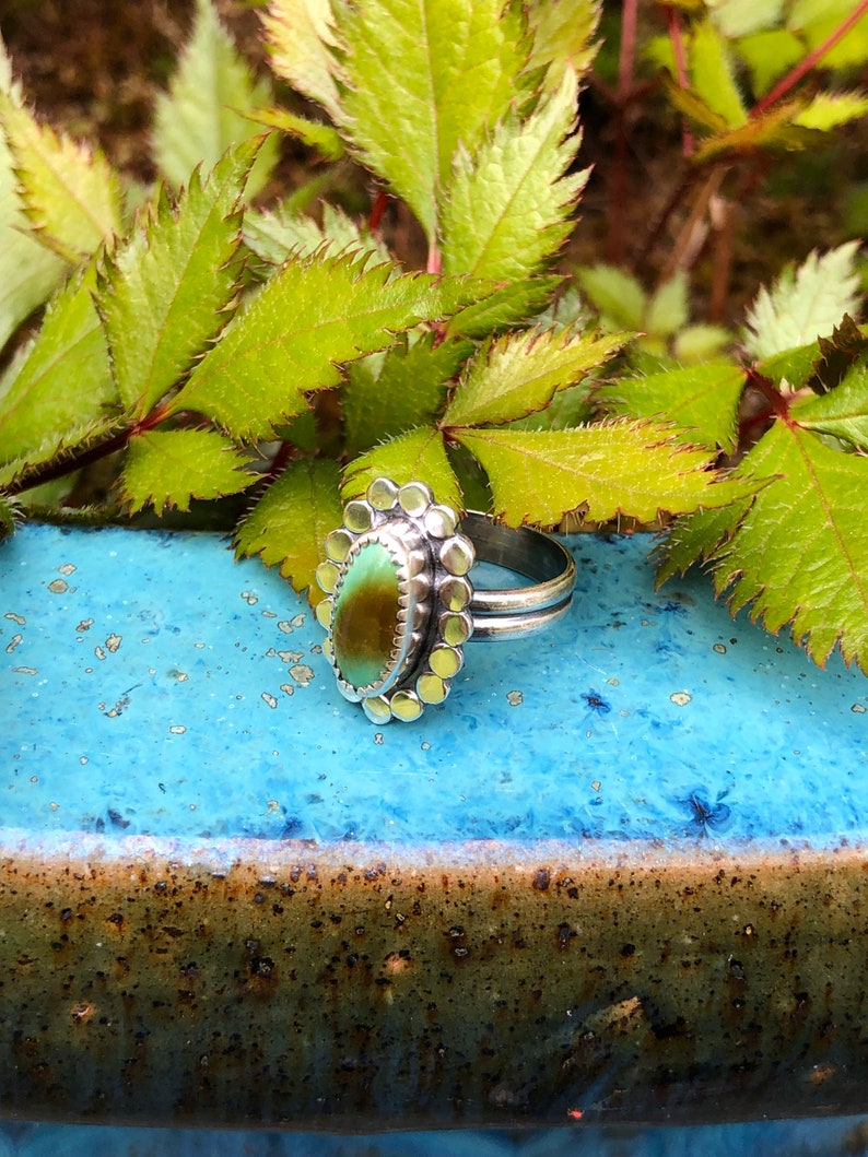 Turquoise Sterling Silver Ring Size 6.75 US