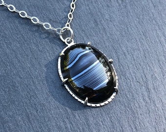 Psilomelane Sterling Silver Necklace