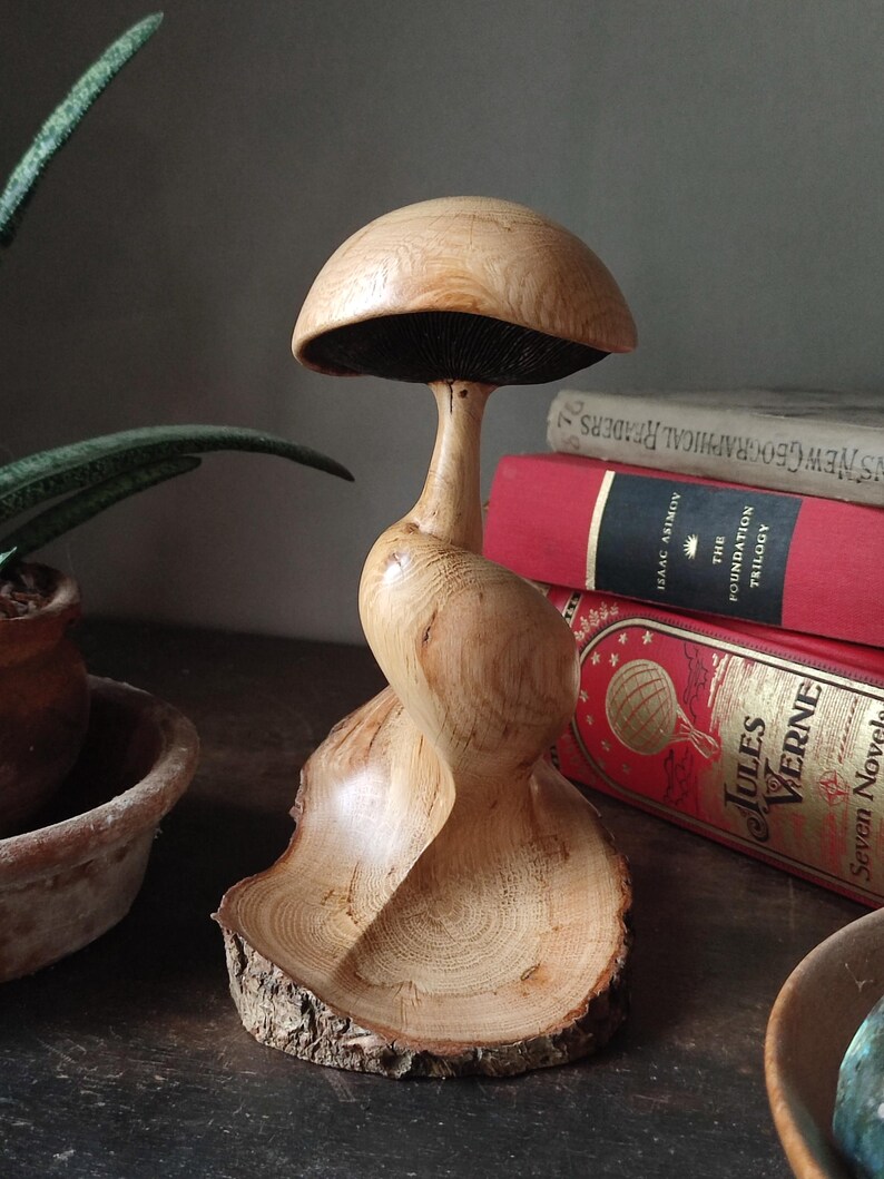 Oak Mushroom Carving - Handmade - Art Object - Home Decor - Woodcarving ... - Decorative Artistic Objects For Home