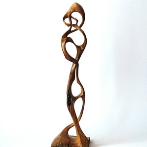 Oak sculpture - abstract woodcarving - wooden art - home decor - eco art - flowing form