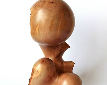 Abstract woodcarving - wooden sculpture - hawthorn carving - wood art - contemporary design - home decor