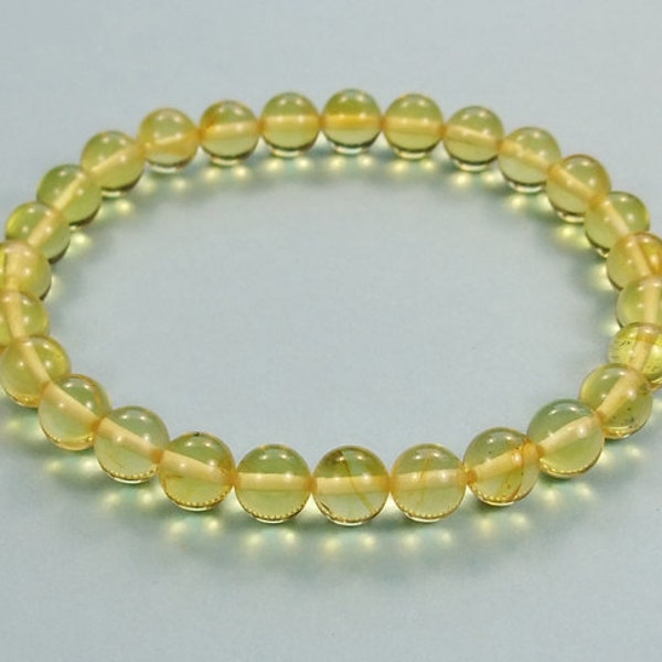 Round beads genuine Baltic amber  bracelet .