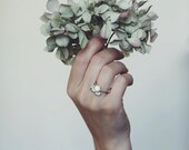 Flower engagement ring, sterling silver ring, lily of the valley ring, proposal ring, promise ring, romantic jewelry, gift women, delicate